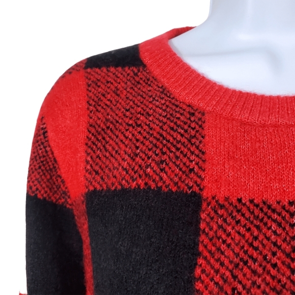 Old Navy plaid long-sleeve sweater with side slits / Women's XL Extra-Large - Picture 4 of 8